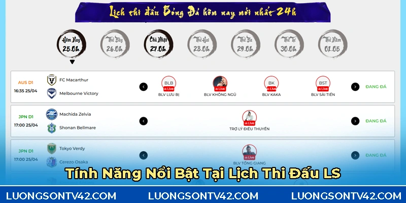 Lịch Thi Đấu 5 Những tính năng hỗ trợ người xem lịch thi đấu luongson tv